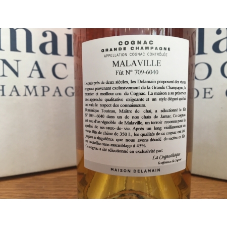 Single Vineyard Collection Malaville Fût N° 709-6040 Cognac Delamain
