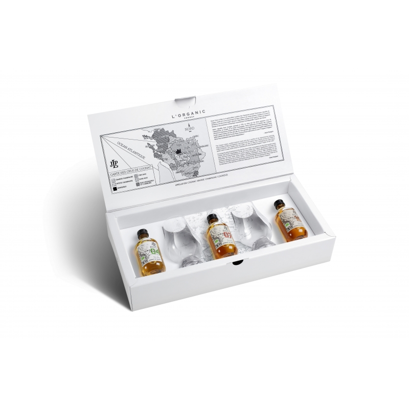 Box L'Organic with 2 glasses Cognac Pasquet