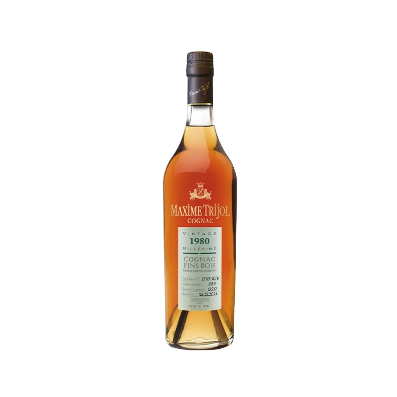 Millésime 1980 Fins Bois Cognac Maxime Trijol édition limitée Millésime 1980 Fins Bois Cognac Maxime Trijol édition limitée