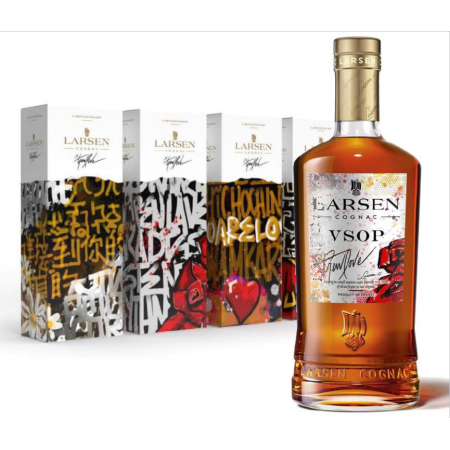 Cognac Larsen VSOP Art Edition x Trew Love étui sorrir édition limitée