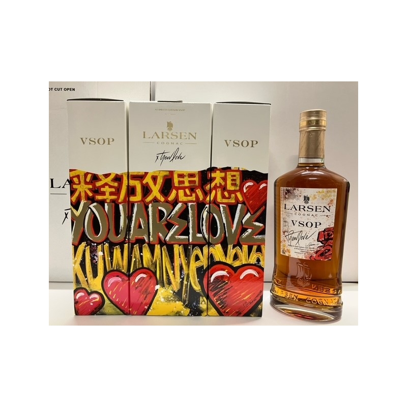 Cognac Larsen VSOP Art Edition x Trew Love étui coeur édition limitée