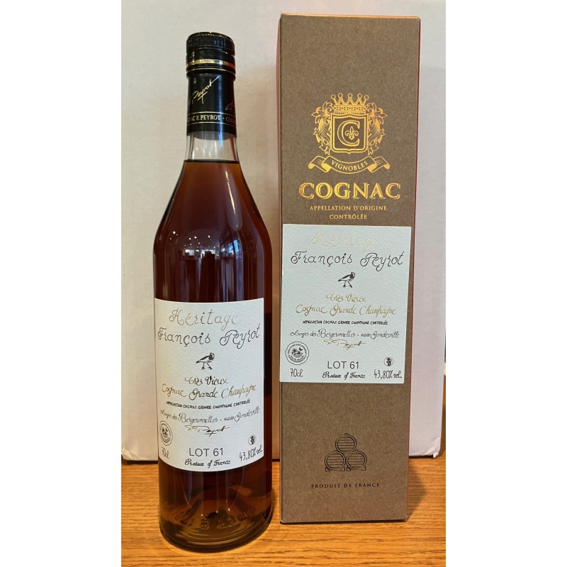 Héritage Lot 61 Grande Champagne Cognac François Peyrot édition limitée