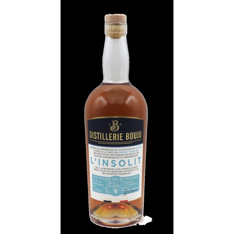 Spirit drink l'insolit French Whisky finish Cognac cask Bouju distillery